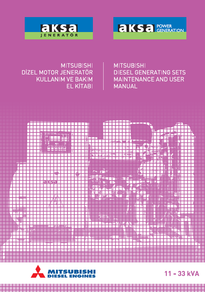 MITSUBISHI DIESEL GENERATING SETS MAINTENANCE & USER MANUAL