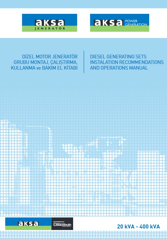 	BAUDOUIN DIESEL GENERATING SETS INSTALATION RECOMMENDATIONS AND OPERATIONS MANUAL 20-400 kVA